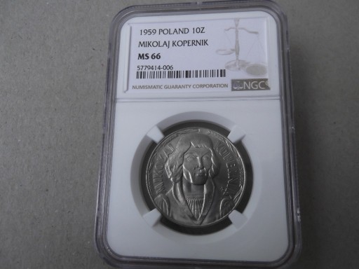 Zdjęcie oferty: 10 zł. 1959 M.Kopernik  NGC MS66 rzadkie