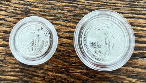 Zdjęcie oferty: Britannia 2 sztuki- 1/4 oz i 1/10 oz Srebro AG 999