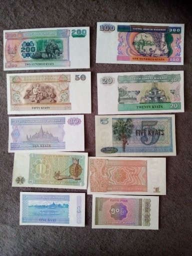Zdjęcie oferty: Banknoty Myanmar (Birma) 