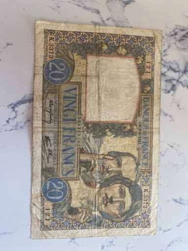 Zdjęcie oferty: Banknot vingt francs 20
