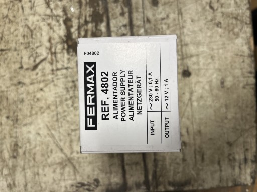 Zdjęcie oferty: Zasilacz Fermax 12V AC 1A REF 4802