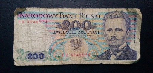 Zdjęcie oferty: Stary banknot Polska 200 zł 1988 rok PRL 