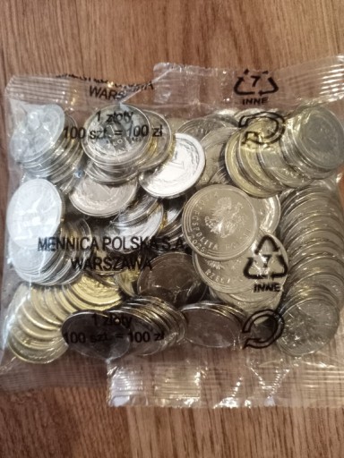 Zdjęcie oferty: 1 zł 2025 r. Woreczek 100 sztuk MW