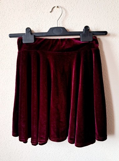 Zdjęcie oferty: Welurowa spódnica burgundowa XS