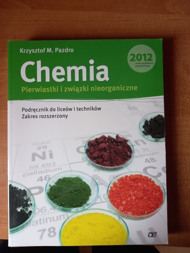 Zdjęcie oferty: Chemia Pierwiastki i związki nieorganiczne, Pazdro