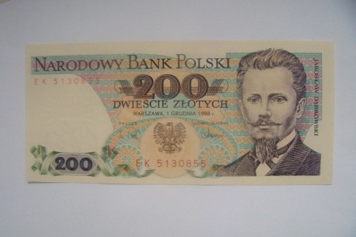 Zdjęcie oferty: Polska Banknot PRL 200 zł.1988 r.seria EK UNC 