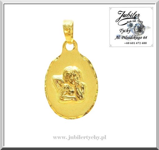 Zdjęcie oferty: Złoty medalik z aniołkiem Złota zawieszka aniołek