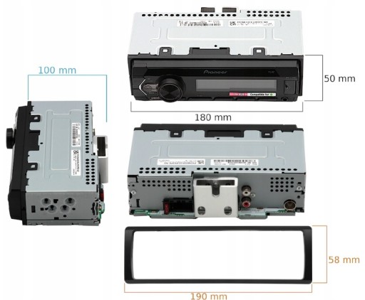 Zdjęcie oferty: Radio samochodowe PIONEER MVH-S120UB 4x50w 1-din