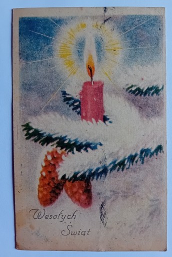 Zdjęcie oferty: Pocztówka bożonarodzeniowa, ASK, lata 50-e.