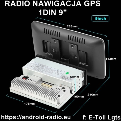 Zdjęcie oferty: Radio Android GPS 1DIN 9" IPS 1280*720 2GB+32GB