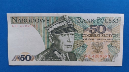 Zdjęcie oferty: Banknot 50 zł z 1988r, Seria GD