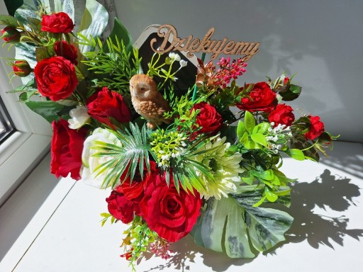 Zdjęcie oferty: Kompozycja kwiatowaz Sową,  koniec roku 