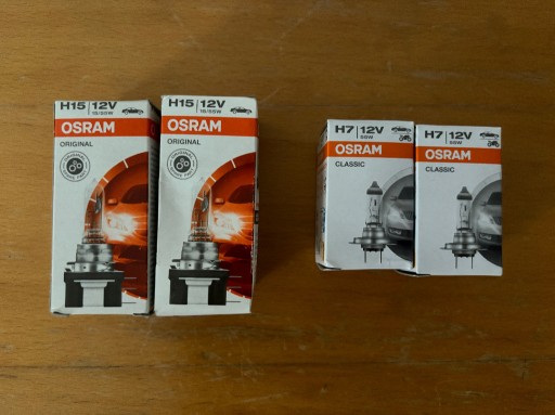 Zdjęcie oferty: Żarówki OSRAM H15 komplet 2 szt. + H7 2 szt.