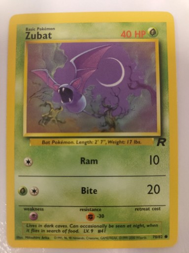 Zdjęcie oferty: Pokemon Karta TCG zubat 70/82 Team Rocket