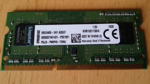 Zdjęcie oferty: Kingstone 4GB DDR3 DIMM Pamięc RAM do laptopa 
