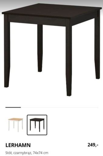 Zdjęcie oferty: IKEA LERHAMN Stół, czarny brąz 74x74 szyba gratis