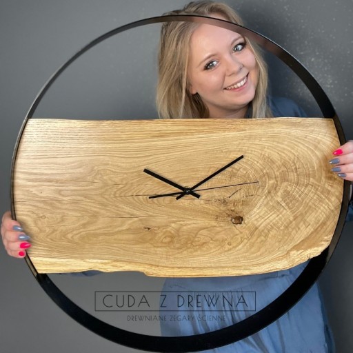Zdjęcie oferty: Nowoczesny zegar z drewnianą deską, na zamówienie