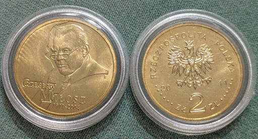 Zdjęcie oferty: 2 zł 2011 Czesław Miłosz w kapslu
