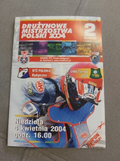 Zdjęcie oferty: Program Żużel Polonia Bydgoszcz - Unia Tarnów 2004