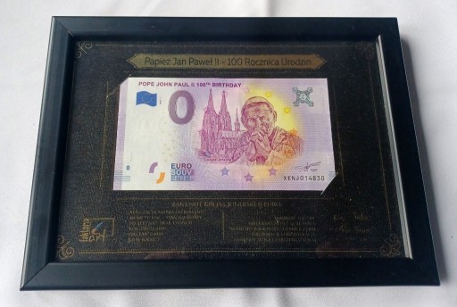 Zdjęcie oferty: 0 Euro Pope JOHN PAUL II 100 Birthday w ramce.