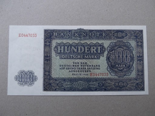 Zdjęcie oferty: Niemcy NRD 100 marek 1948 ser.E UNC