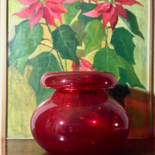 Zdjęcie oferty: Wazon szklany czerwony Ikea, Maria Vinka, lata 90.