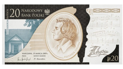 Zdjęcie oferty: 20 ZŁ 2009 - Fryderyk Chopin - Banknot NBP wysyłka