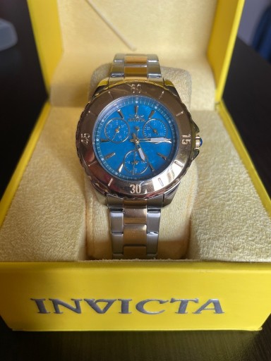 Zdjęcie oferty: INVICTA złoty zegarek z niebieską tarczą