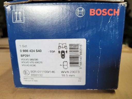 Zdjęcie oferty: Klocki hamulcowe BOSCH BP291 Volvo V70 S60 S80 