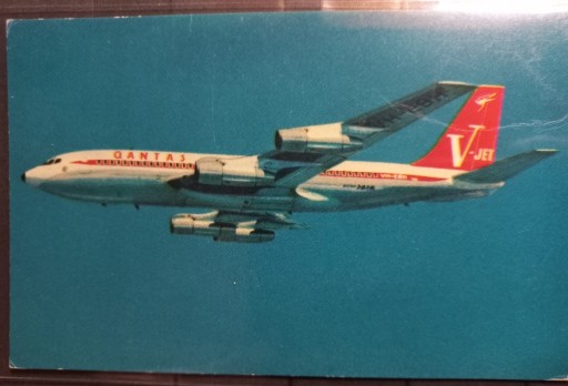 Zdjęcie oferty: Pocztówka Qantas Boeing 707 Jet Airliner