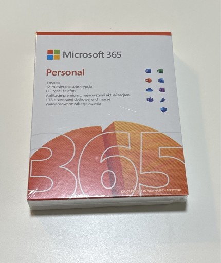 Zdjęcie oferty: Microsoft 365 Personal 1 PC / 12 miesięcy BOX Foli