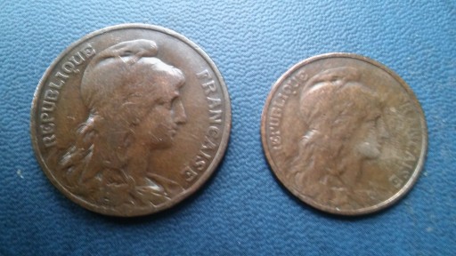 Zdjęcie oferty: Francja - 2 monety z okresu III Republiki