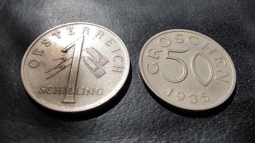 Zdjęcie oferty: Austria zestaw: 50 groschen 1935, 1 schilling 1934