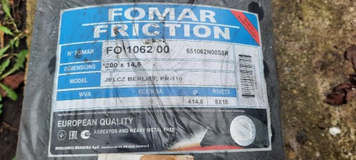 Zdjęcie oferty: Okładzina hamulcowa Jelcz PR 110 