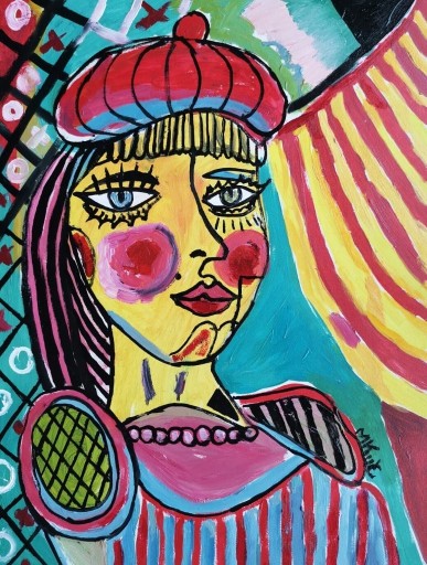 Zdjęcie oferty: obraz portret kobiety kubiczna twarz picasso styl