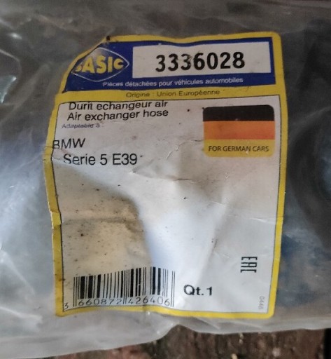 Zdjęcie oferty: BMW E39 3.0 d przewód intercollera sasic 3336028