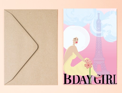 Zdjęcie oferty: Kartka okolicznościowa urodziny kobieta Paryż