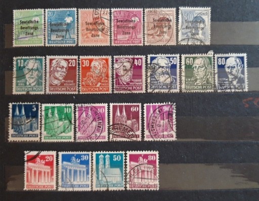 Zdjęcie oferty: Niemcy, Strefy Okupacyjne. Znaczki kasowane.1948r