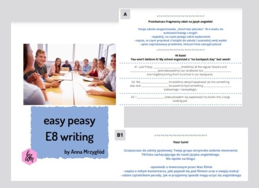 Zdjęcie oferty: easy peasy E8 writing karty pracy gra angielski 