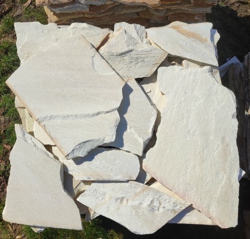 Zdjęcie oferty: Kamień ozdobny łupek biały kremowy błyszczący 
