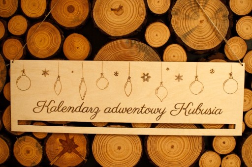 Zdjęcie oferty: Drewniany kalendarz adwentowy grawer imię - zestaw