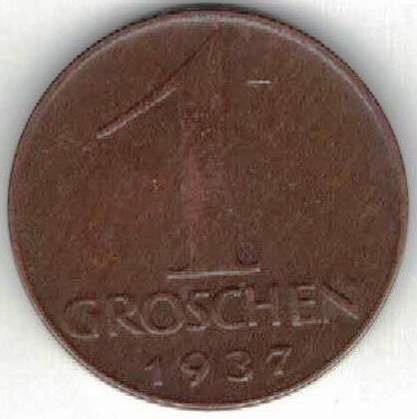 Zdjęcie oferty: Austria 1 grosz groschen 1937 17 mm brąz nr 1