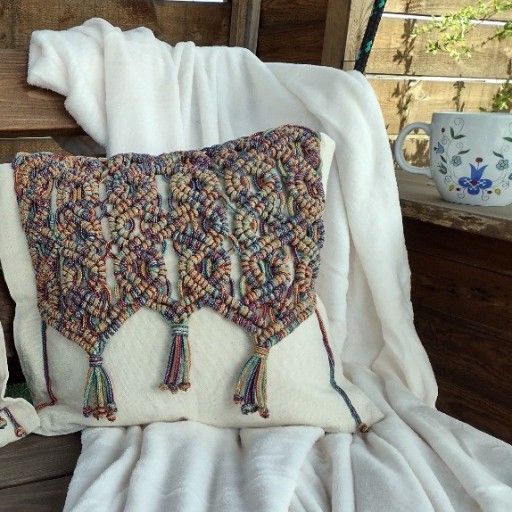 Zdjęcie oferty: Vintage - makramowe poduszki w kolorze melanż