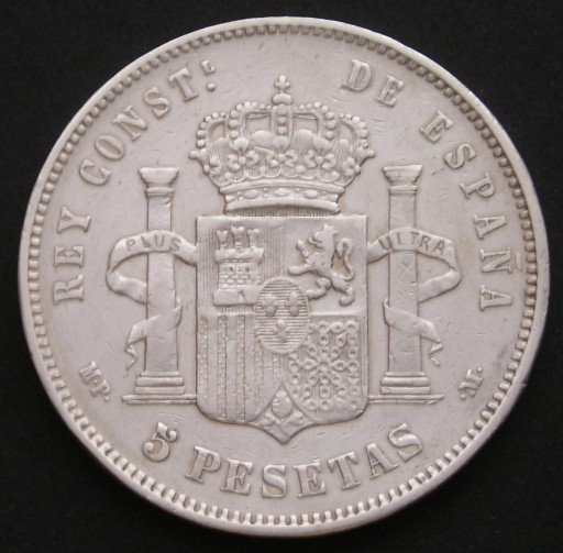 Zdjęcie oferty: Hiszpania 5 peset 1888 - Alfonso XIII - srebro