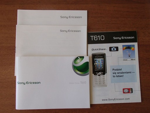 Zdjęcie oferty: Instrukcja Sony Ericsson T610 PL