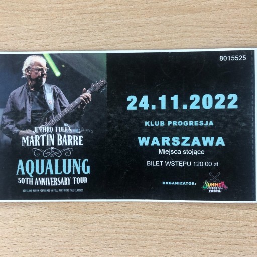 Zdjęcie oferty: 2 bilety na koncert gitarzysty Jethro Tull