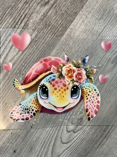 Zdjęcie oferty: Naprasowanka na ubrania Piękny różowy żółwik