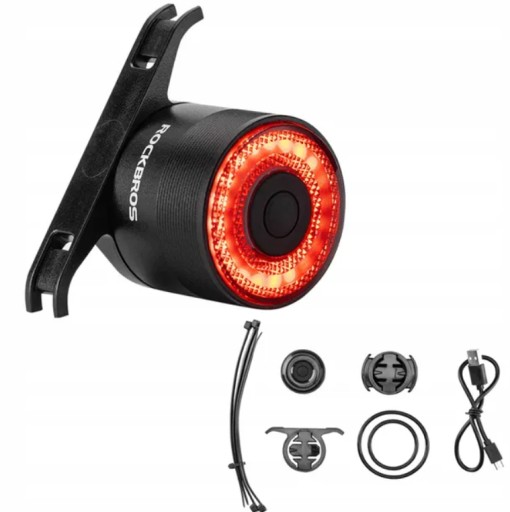 Zdjęcie oferty: ROCKBROS Q3 Tylna Lampka Rowerowa LED USB | Czujnik Hamowania