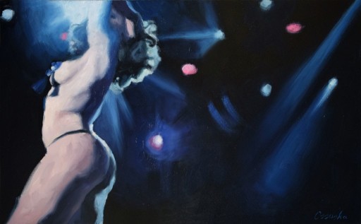 Zdjęcie oferty: "Noc na Saturnie" obraz olejny - Kamila Ossowska