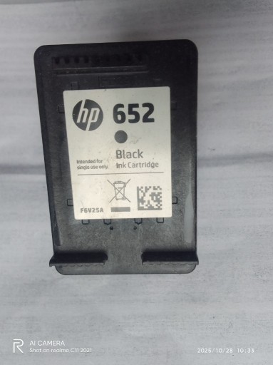 Zdjęcie oferty: Oryginalny tusz HP 652 Black F6V25A – pusty pojemnik do regeneracji